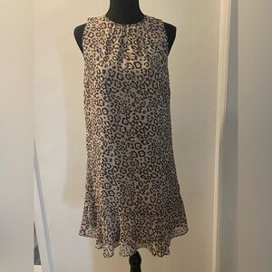 LOFT Animal Print Sleeveless Mini Dress